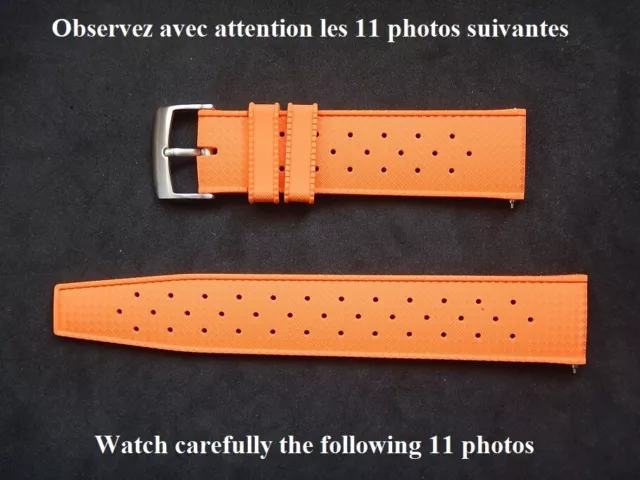 20 mm INTERCHANGEABLE BRACELET ORANGE TYPE TROPIC IDÉAL COMPRESSOR PLONGÉE DIVER