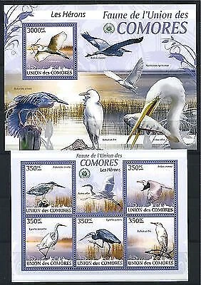 Comores Comoros 2009 Mini Sheet Block Set Minr: 2377 - 81, 519 postfrisch Vögel