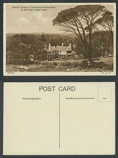 Südafrika alte Postkarte Groote Schuur Ein historisches Gehöft von Kapstadt
