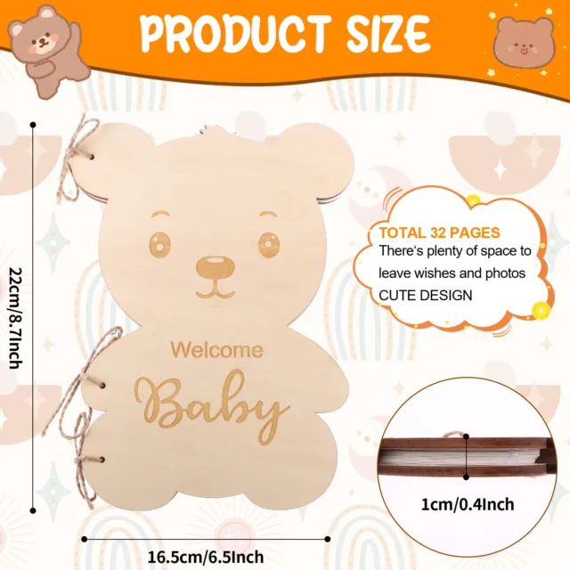 Baby Shower Guest Book Alternatives Wooden Bear Sign In Guest Book