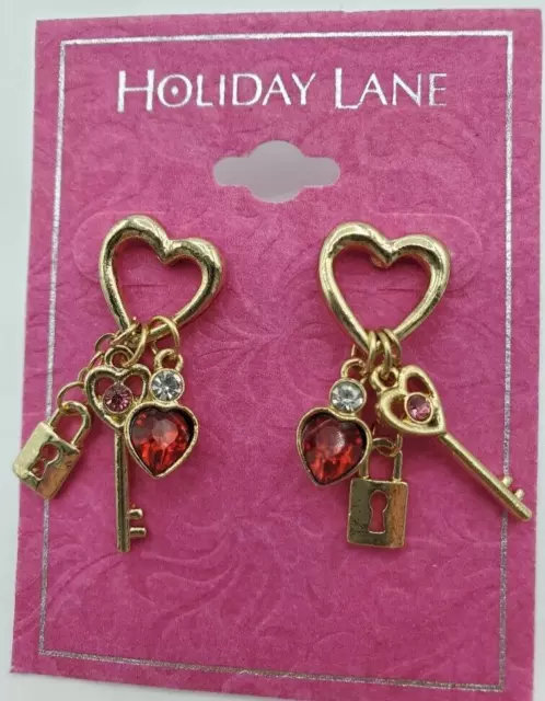 NEW with Tag from Macy's Valentine Gold Tone Drop Post Earrings