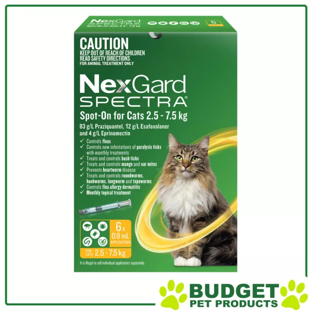 NexGard Spectra Spot On For Cats 2.5 - 7.5kg 6 Pack