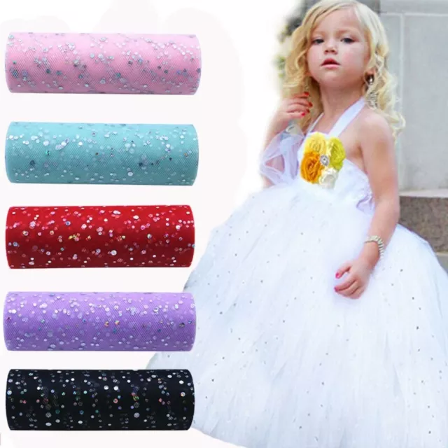 Gauzy Paillettes Paillette Tulle Rouleau Artisanat de bricolage Tutu Ruban