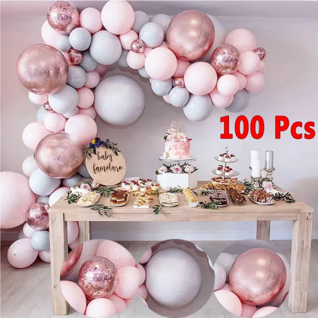 1/100X Balloon Arch Kit Set Chrome Balloons Wedding Birthday Garland Party Decor