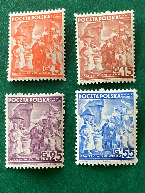 🇵🇱 Poland - Polish post in Danzig - Port Gdansk 1938 beautiful set MH