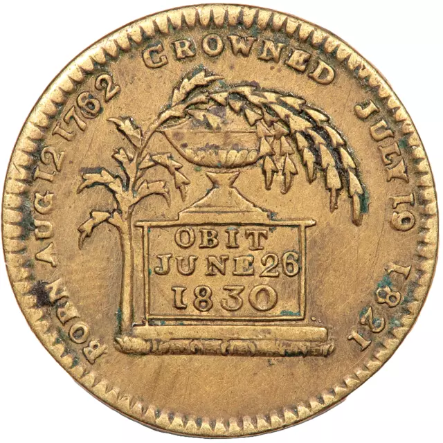 1830 King George Iv Brass Death Medal / Medalet (#4147)