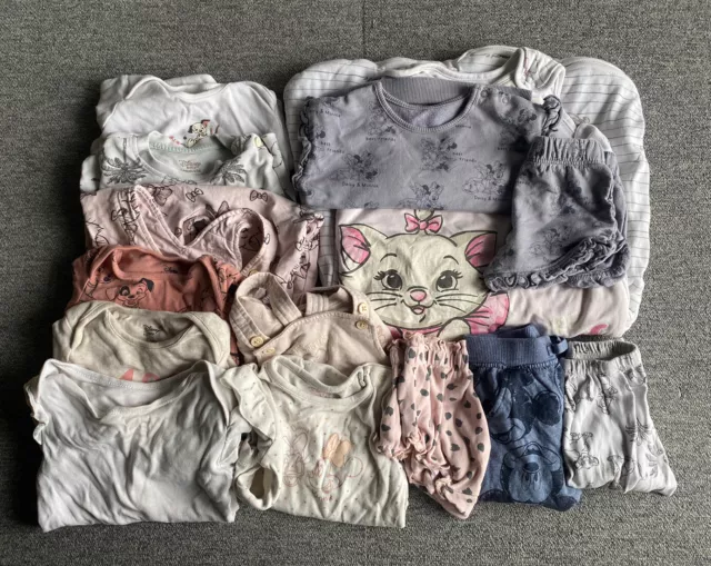 Bundle of Baby Girls Clothes Age 6 to 9 Months. Collection Of  14 Items Disney