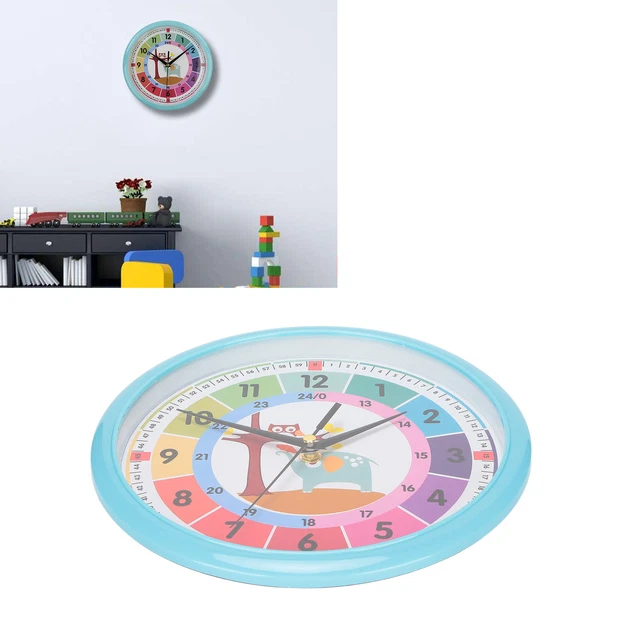 *Horloge Murale (bleue) Horloge Suspendue En Plastique à Quartz Pour La