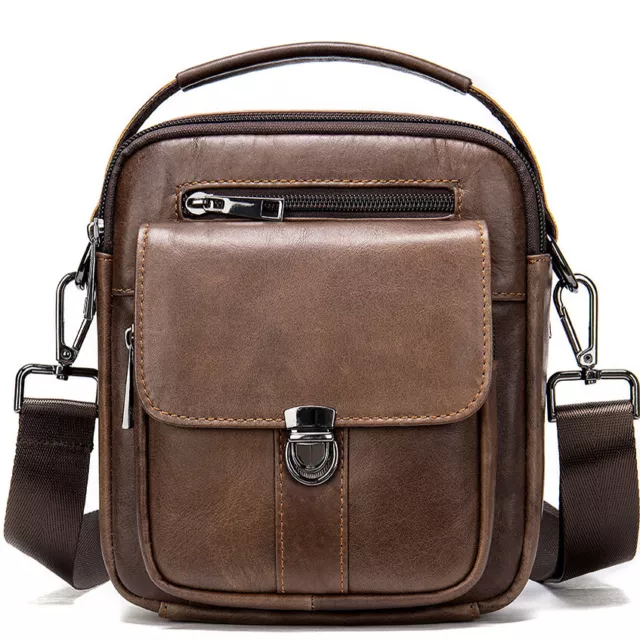 100% Genuine Leather Men's Messenger/Shoulder Bag Small Handbags Crossbody Bags