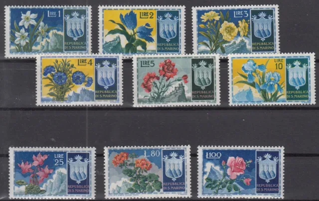 Ir16445/ San Marino – Flowers - Sassone # 400 / 408 Complete Mnh – Cv 100 $