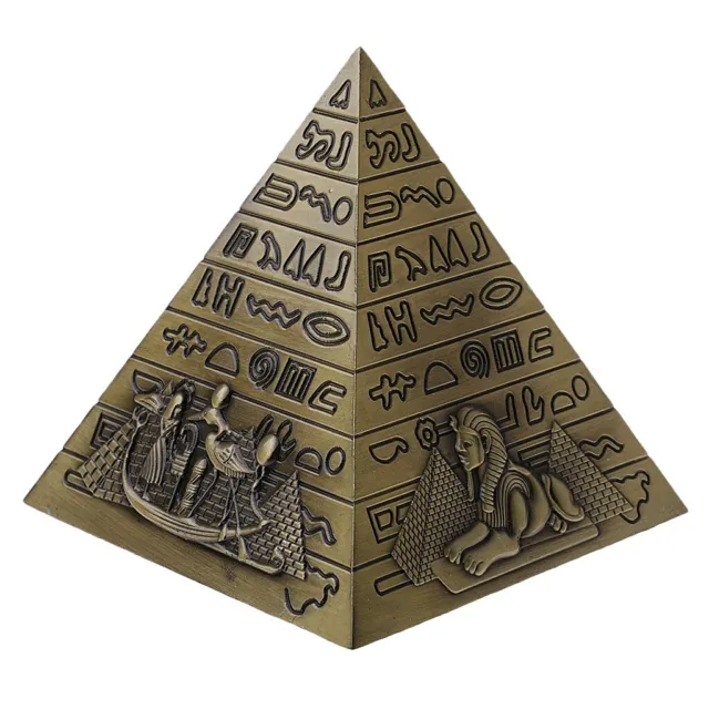Pyramid Egyptian  Figurine Statue Metal Handicrafts Home Bookshelf Ornament