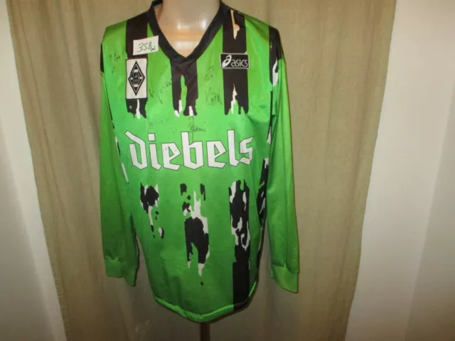 Borussia Mönchengladbach asics Langarm Auswärts Trikot 1994/95 + Signiert Gr.L