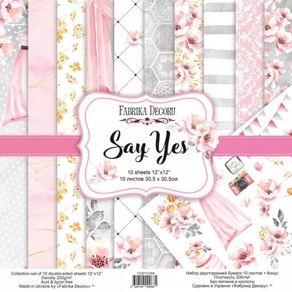 10 papiers scrapbooking 30,5 x 30,5 cm FABRIKA DECORU SUMMER SAY YES