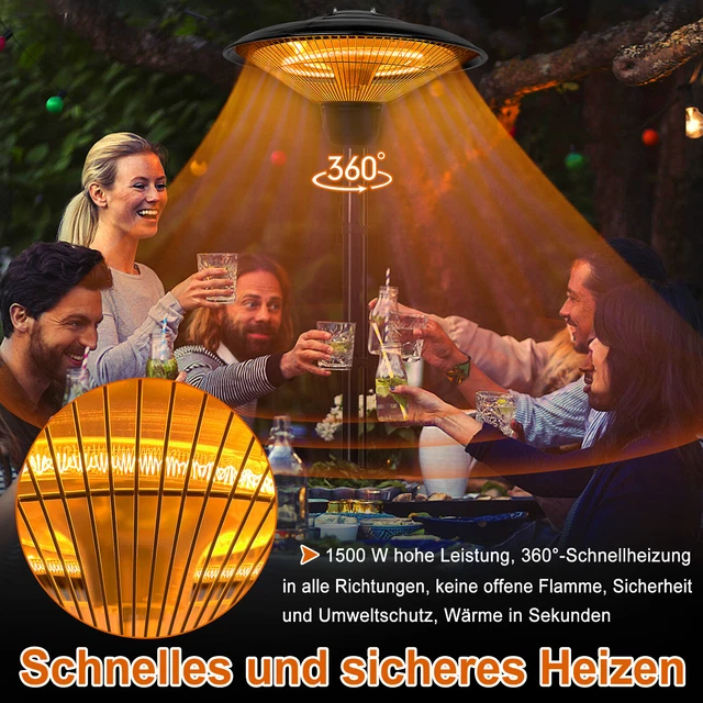Infrarot Heizstrahler Standheizer Terrassenheizung Elektrisch Strahler Heizpilz 3