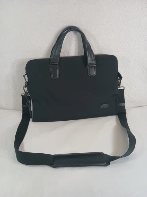 Tumi Harrison Seneca Slim Black Leather And Nylon Brief Case 100951 1041 66000D