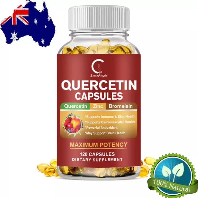 Quercetin Capsules with Bromelain & Zinc,Support Heart Health,Antioxidant 120Pcs