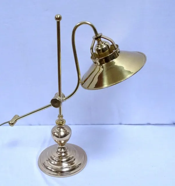 Schreibtisch-Lampe, Kartenraum Tisch-Leuchte, Büro Schiffslampe, Messing 48 cm