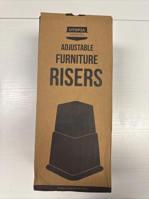 BED FURNITURE RISERS 8 Piece Set - Adjustable to 8, 5 or 3 Inch Heights ...