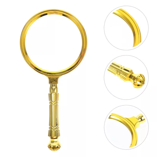 Glass Gold Plated Magnifying Child Loupe Magnifier Hand Held Mirror