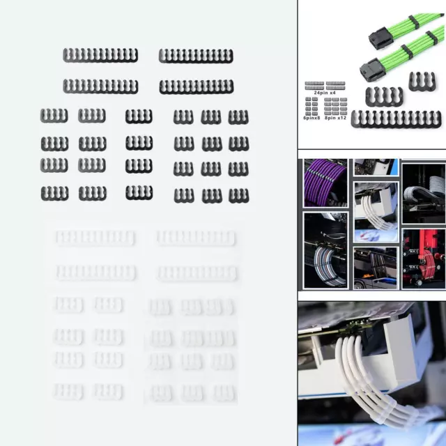 24x Kabelkamm 24 Pin 8 Pin 6 Pin PC Kabelbinder 3 Typen Set für 3.0-3.6mm