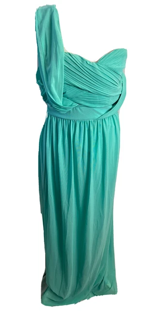 ABITO TFNC Donna Avvolgente Una Spalla Damigella d'Onore Stretch Blu UK10 Prom C21