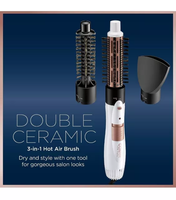 Conair Double Ceramic 3-in-1 Hot Air Brush, Dry as You Style