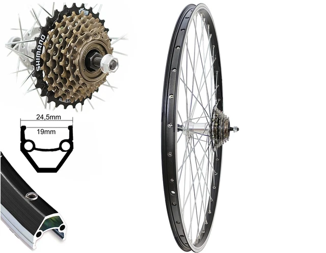 29 Zoll Laufrad Hinterrad Mit Shimano FH-QC400 Nabe & 9-fach Kassette – Ryde Taurus Felge, Schwarz, Für Disc-Bremsen