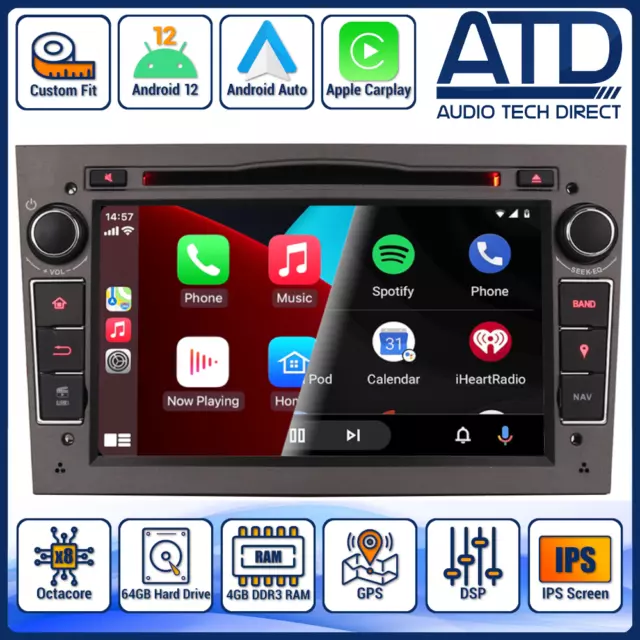 Android Auto Radio Pour Opel Astra H Mk5 Vxr Carplay Sat Nav GPS Wifi Autoradio