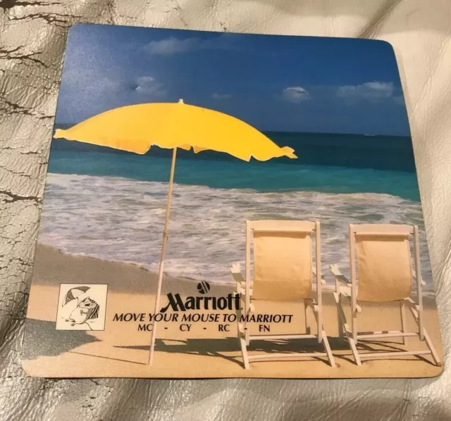 Vtg Marriott Hotel Computer Mouse Pad Move Your Mouse To Marriott” 7.5” X 7.75”