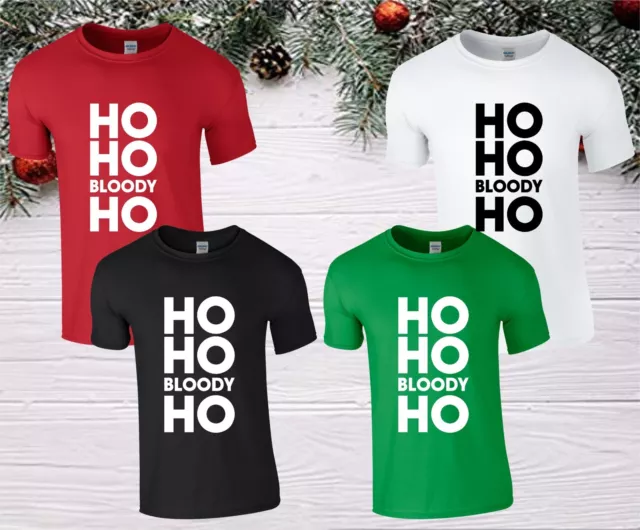 T-shirt natalizia Ho Ho Bloody Ho novità Natale divertente Natale top Babbo Natale