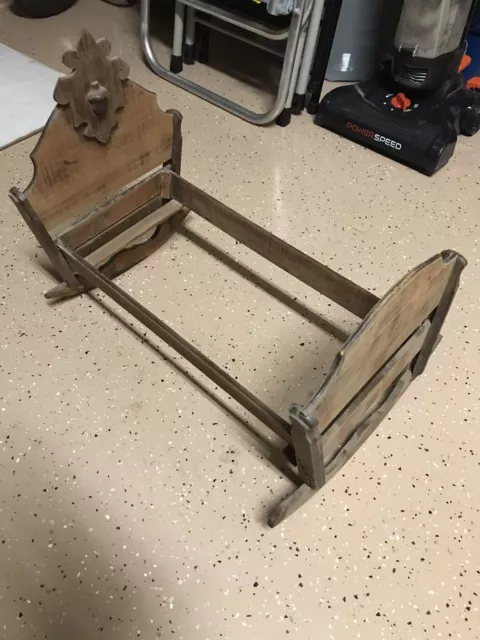 Antique Oak Rocking Cradle