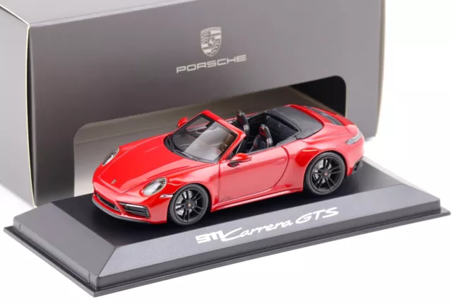 1:43 Minichamps Porsche 911 (992) Carrera GTS Cabriolet Carmine Red Wap Dealer