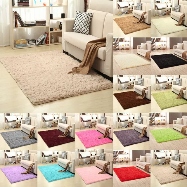 Fluffy Anti-Slip Rugs Soft Carpet Mat Living Room Rug Fluffy Pad Bedroom Floor