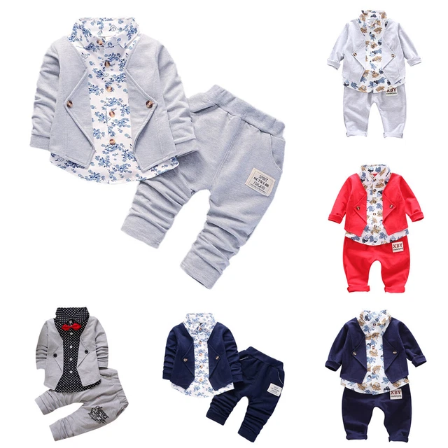 Kid Baby Boy Gentry Clothes Set Formal Party Christening Wedding Tuxedo Bow Suit