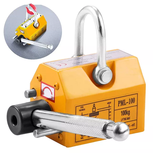 220LBS 100KG Steel Lifting Magnet Magnetic Lifter Hoist Crane Lifting Tool