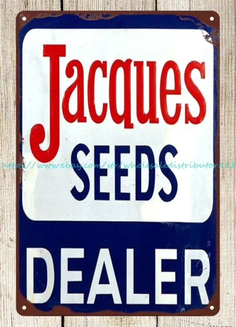 vintage reproduction Jacques seeds metal tin sign  wall decor