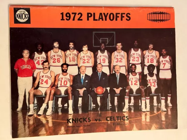 1972 New York Knicks vs Boston Celtics NBA Basketball Playoff Program FAIR