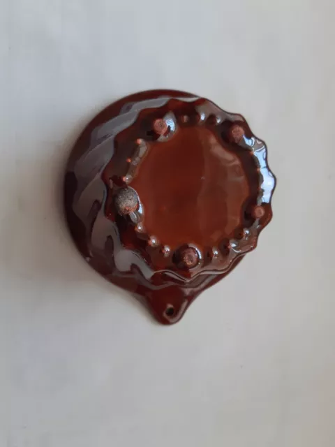 Vintage Retro 1970's Brown Glazed French Pottery Jelly Mould Perfect Condition 2