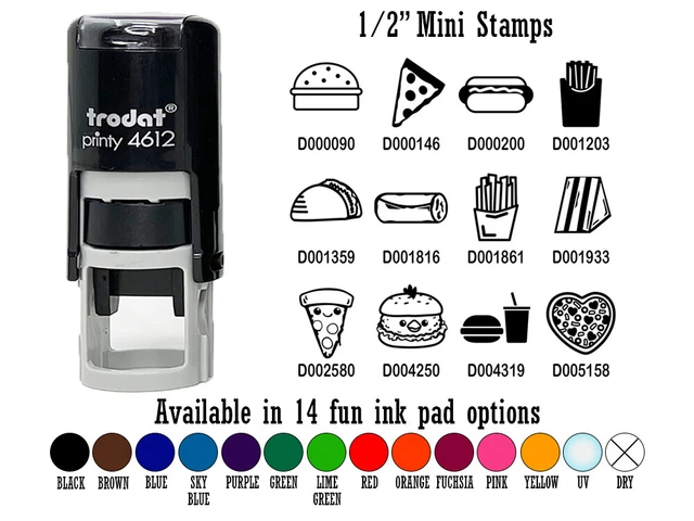 Fast Food Hamburger Hot Dog Frequent Buyer 1/2" Self-Inking Rubber Stamp Stamper