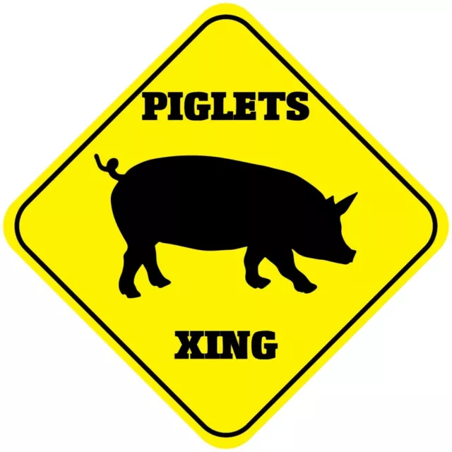 Yellow Aluminum Crossing Sign Piglets Cross Xing Style A Diamond Street Signal