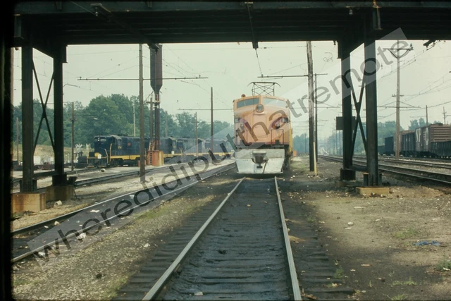 Orig. Slide Chicago S. Shore & S. Bend 803 GE 2-D-D-2 Michigan City 7-9-1973