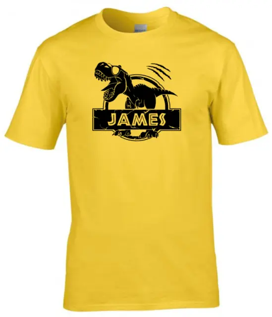 Personalised Dinosaur Kids T-Shirt Personalised T-Rex Children Boys Girls Top