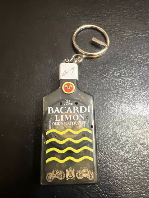 BACARDI Limon RUM plastic talking bottle keyring key chain keychain 2.75"