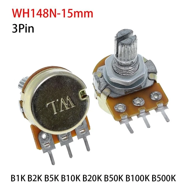 B100K B500K SINGLE B1K B2K B5K B10K Linear Potentiometer WH148N WH148 ...