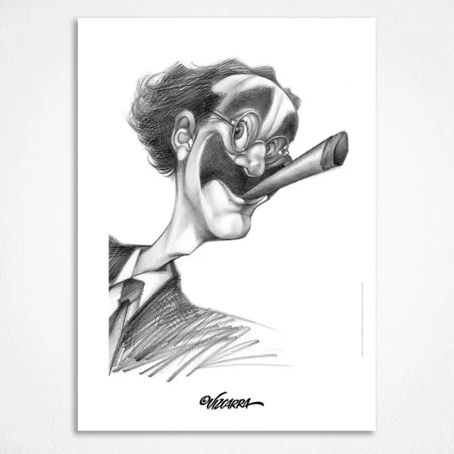 Groucho from Marx Brothers Caricature - Joan Vizcarra - Art Print