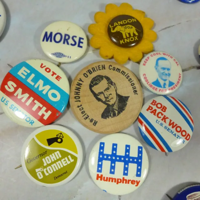 Lote De 27 Vintage Surtido Político Campaign Botones & Pinbacks & Token 2