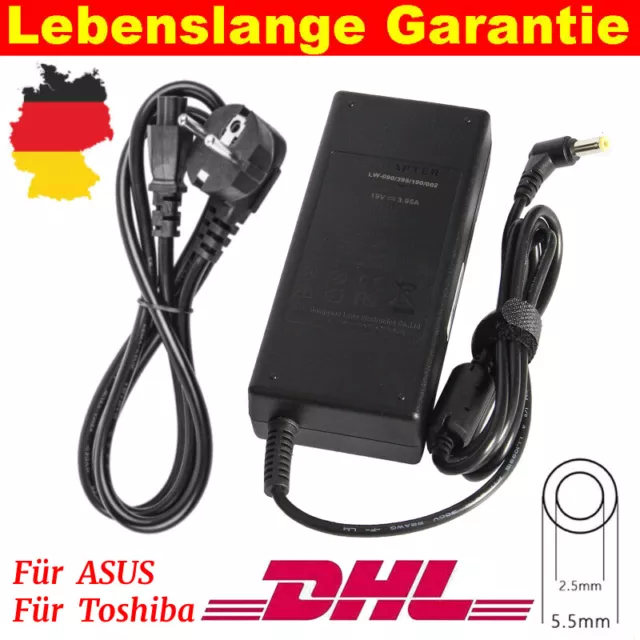 19V 3.42A 65W AC-Adapter für Asus Toshiba Laptop Notebook Netzteil Ladegerät