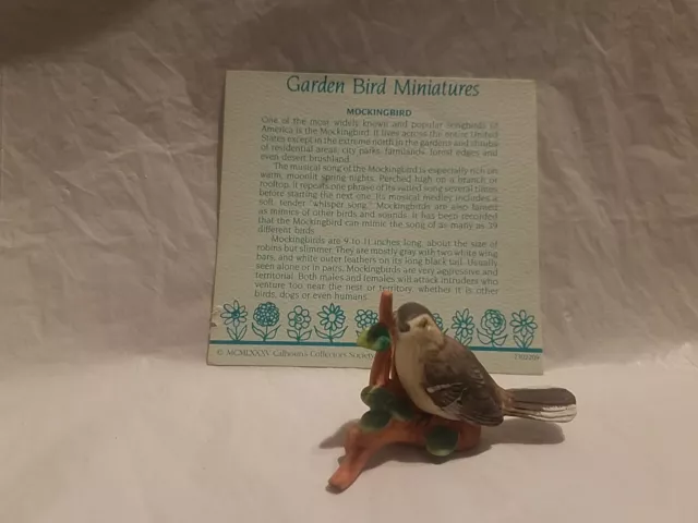 Vintage 1980'S Royal Cornwall Mockingbird Garden Bird Miniatures Figurine