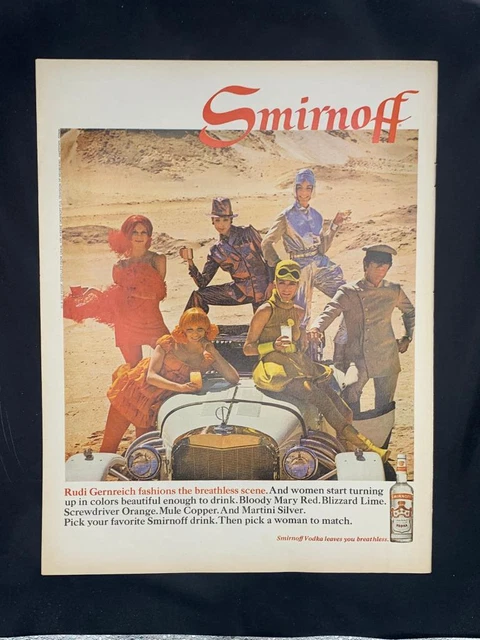 Magazine Ad*- 1968 - Smirnoff Vodka - Rudi Gernreich fashion - (#2)