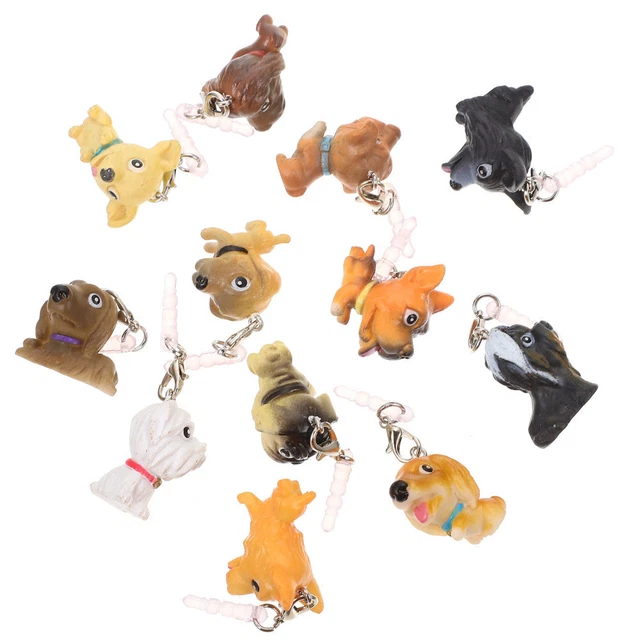 12 pcs délicates petites prise de téléphone portable adorables chien bouchon d'é